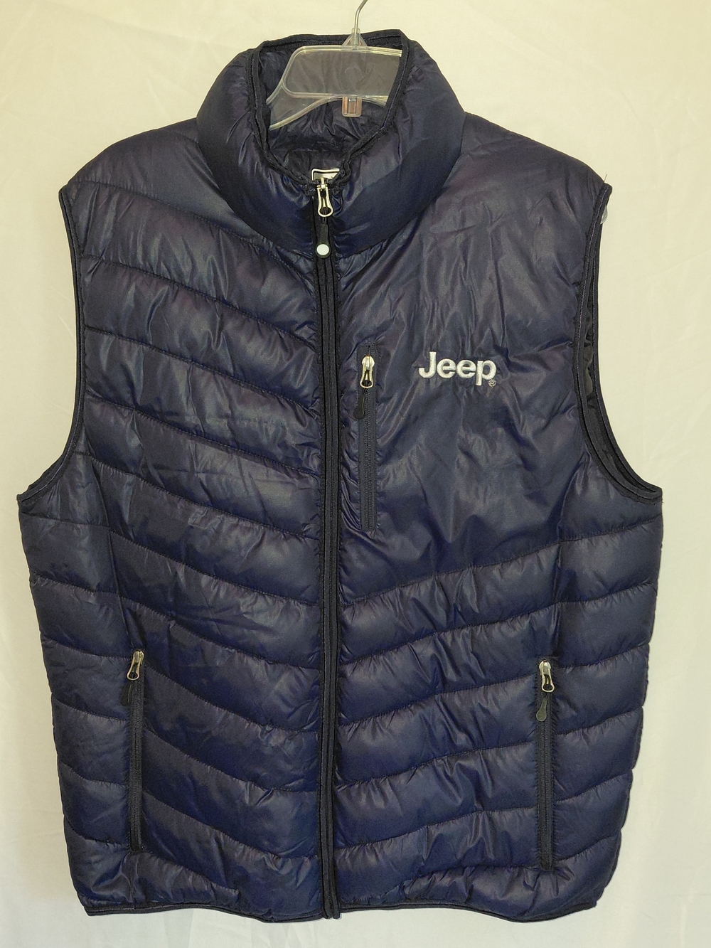 Jeep Men's Navy Quilted Puffer Vest with Zip Pockets #2448